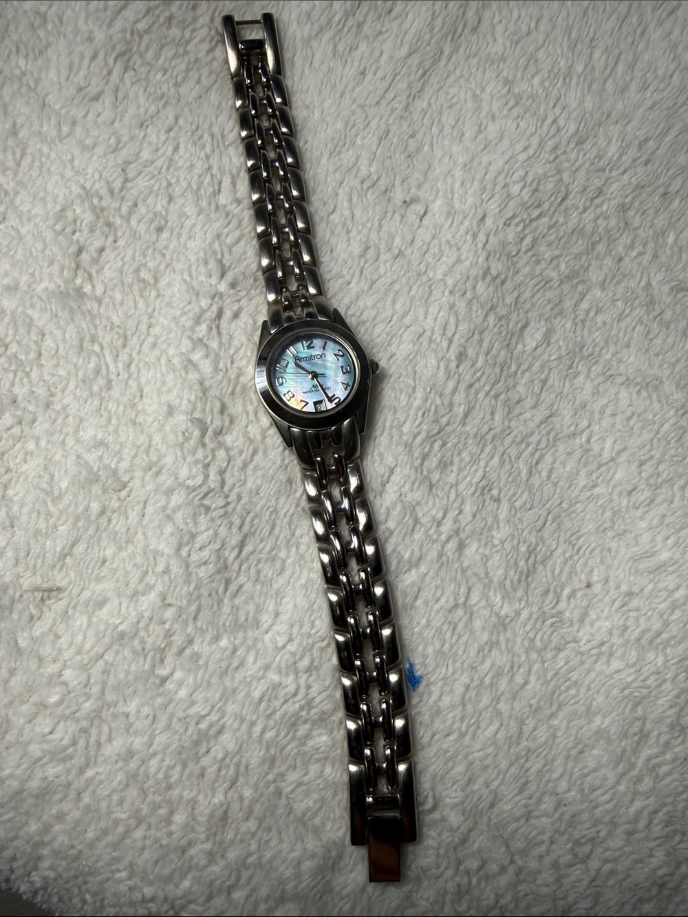 Armstrong Stainless Steel Women's Bracelet Watch with Mother of Pearl